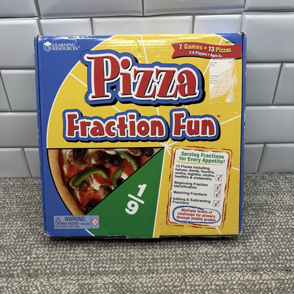 Pizza Fractions Fun Learning Resources Game Homeschool Math 100% Complete